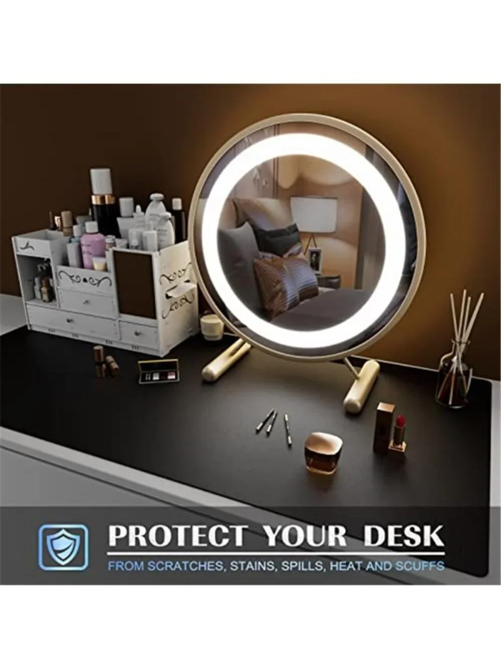 Large Office Desk Mat, Leather Mouse Pad (31.5
